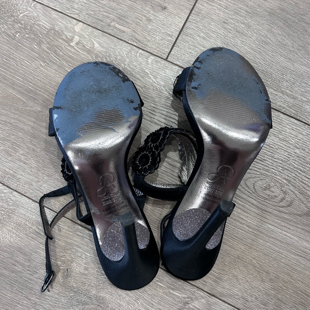 ADRIANNA PAPEL • Black Heel Stiletto Sandal • sz 7.5 M • - Picture 6 of 8